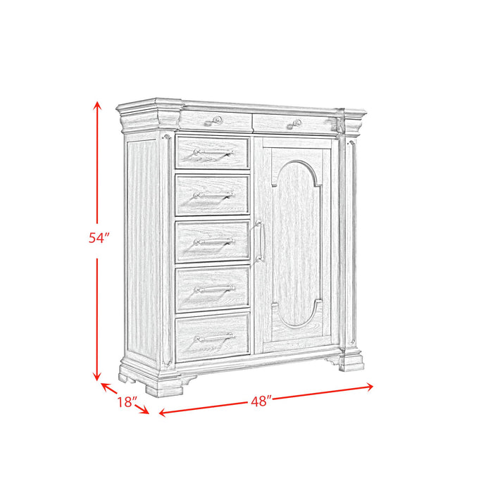 Kings Court 1 Door and 7-Drawer Chest in Grey
