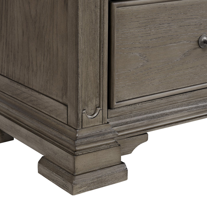 Kings Court 3-Drawer Nightstand (Sliding Top) in Grey
