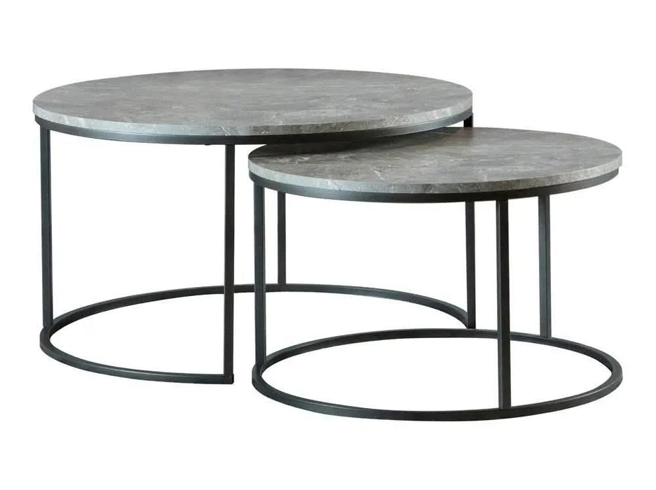 Lainey Round 2-piece Nesting Coffee Table Grey and Gunmetal  Homestyle Furniture (ARk)