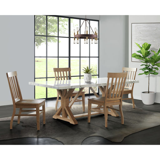 Lakeview Rectangular Standard Height Dining Table in White Marble – SKU CDLW100DTTB | HomeStyle Furniture