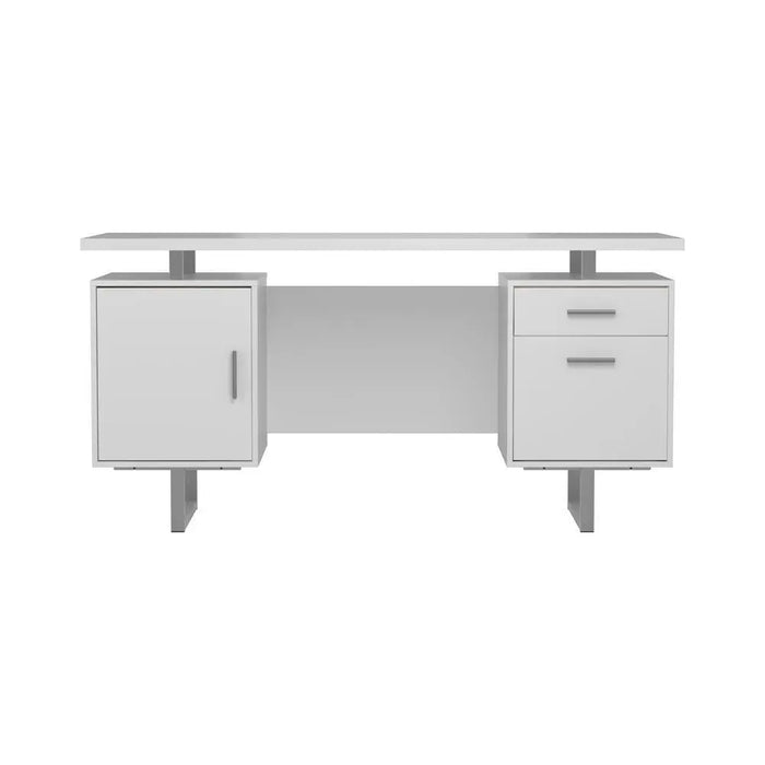 Lawtey Floating Top Office Desk White Gloss  Homestyle Furniture (ARk)