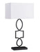 Leorio Rectangular Shade Table Lamp White and Black image