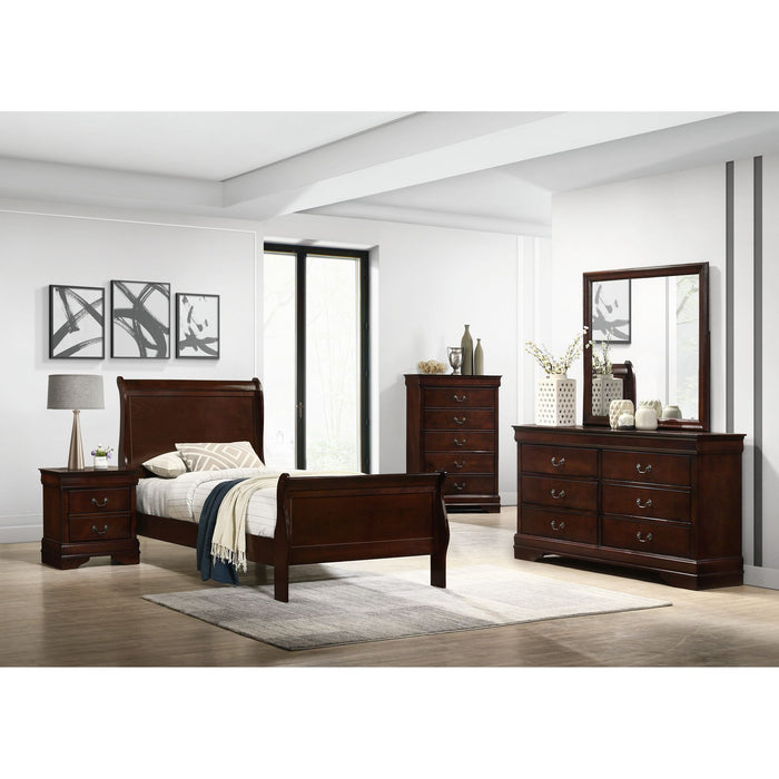 Louis Philippe 2-Drawer Nightstand in Cherry – SKU B.11455.NS | HomeStyle Furniture