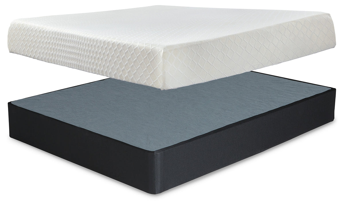 Homestyle Furniture - Ashley Furniture - 10 Inch Chime Memory Foam King Mattress and Foundation - King Mattress and Foundation - M699M1