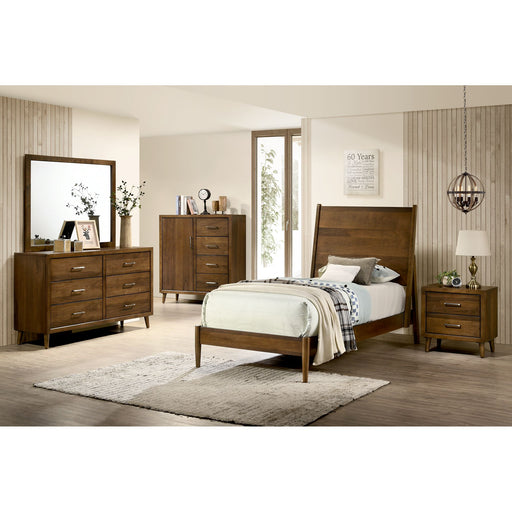 Malibu Twin Panel Bed in Walnut – SKU MC400TB | HomeStyle Furniture
