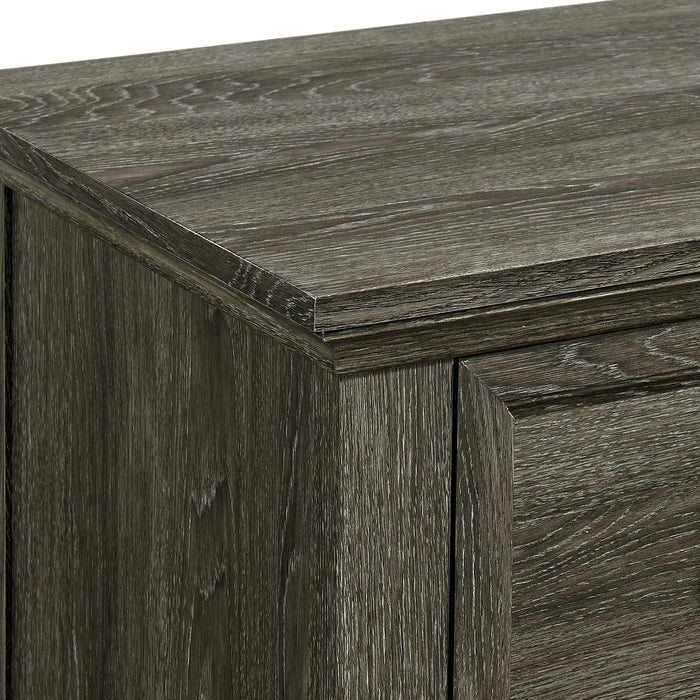 Matias Bedroom Set with Queen/Full Headboard, Dresser, Mirror & Nightstand in Mocha Grey