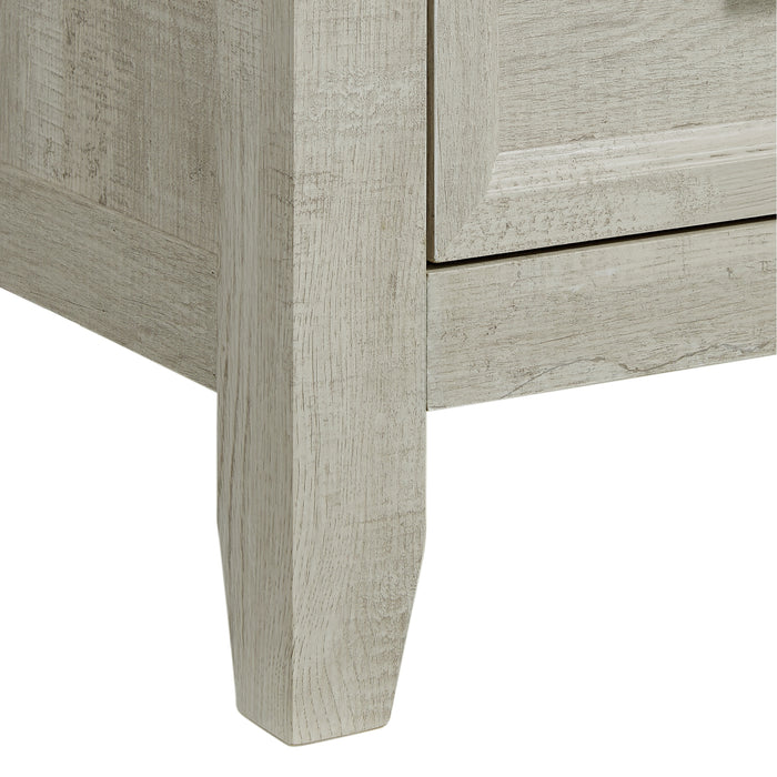 Matias Bedroom Set with Queen/Full Headboard, Dresser, Mirror & Nightstand in White