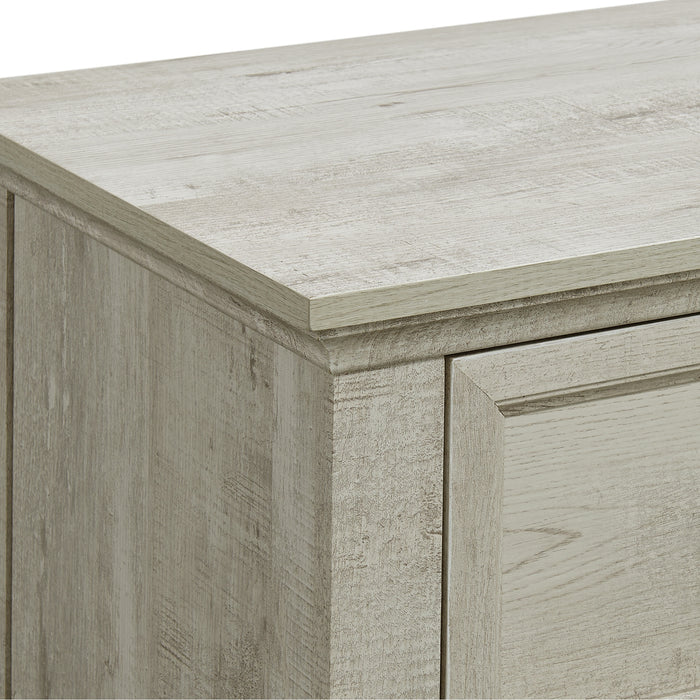 Matias Bedroom Set with Queen/Full Headboard, Dresser, Mirror & Nightstand in White
