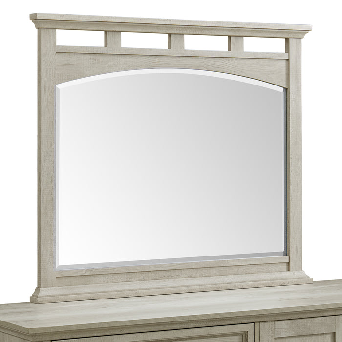 Matias Bedroom Set with Queen/Full Headboard, Dresser, Mirror & Nightstand in White