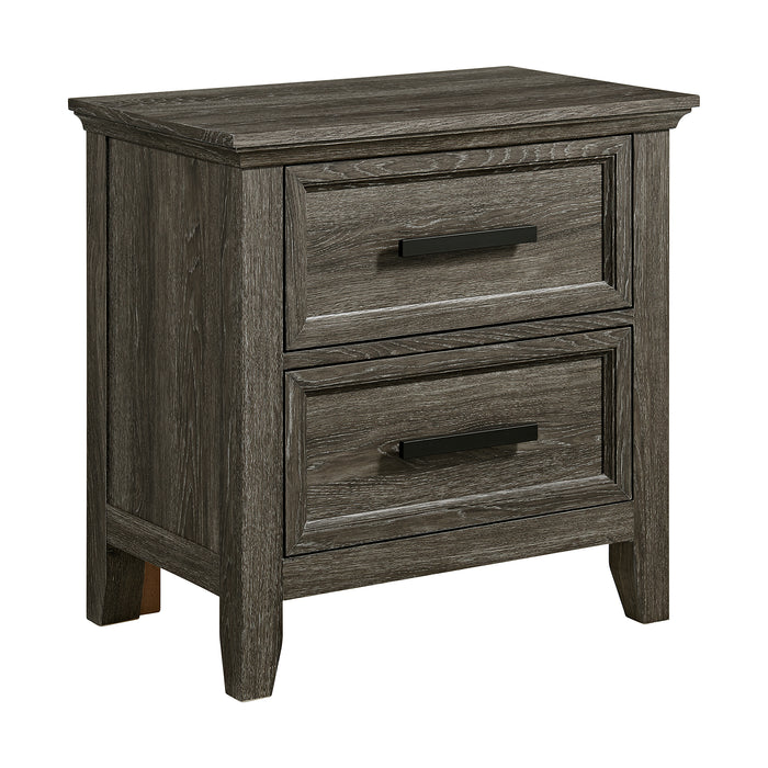 Matias Bedroom Set with Queen/Full Headboard, Dresser, Mirror & Nightstand in Mocha Grey