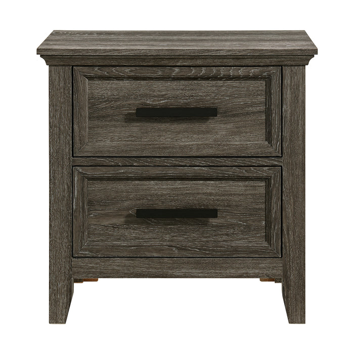 Matias Bedroom Set with Queen/Full Headboard, Dresser, Mirror & Nightstand in Mocha Grey