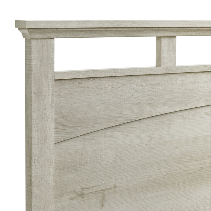 Matias Bedroom Set with Queen/Full Headboard, Dresser, Mirror & Nightstand in White