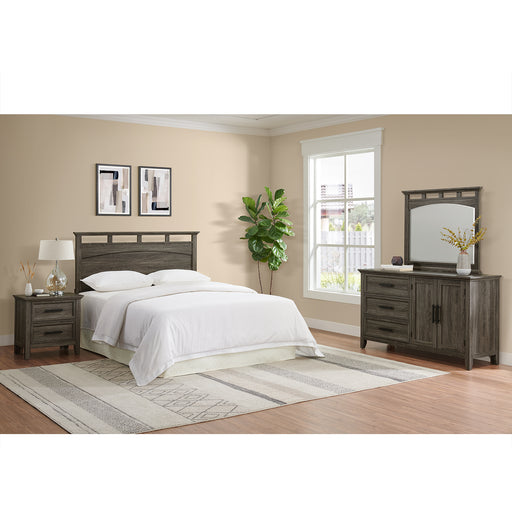 Matias Bedroom Set with Queen/Full Headboard, Dresser, Mirror & Nightstand in Mocha Grey – SKU B-6450-3-QFS | HomeStyle Furniture