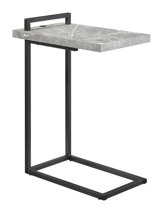 Maxwell C-shaped Accent Table Cement and Gunmetal image