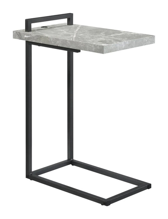 Maxwell C-shaped Accent Table Cement and Gunmetal  Homestyle Furniture (ARk)