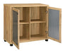 Mchale Accent Cabinet with Two Mesh Doors Golden Oak  Homestyle Furniture (ARk)