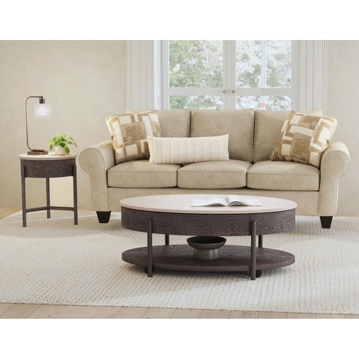 Nica 2PC Occasional Table Set in White and Brown-Coffee Table & End Table – SKU T-10630-5-2PC | HomeStyle Furniture
