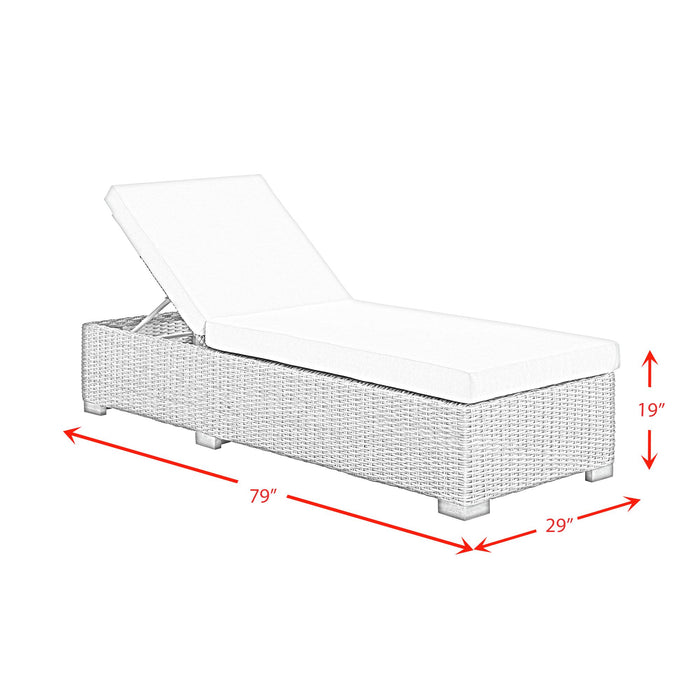 Ollie Chaise Lounge - Tan and Olefin White Cream