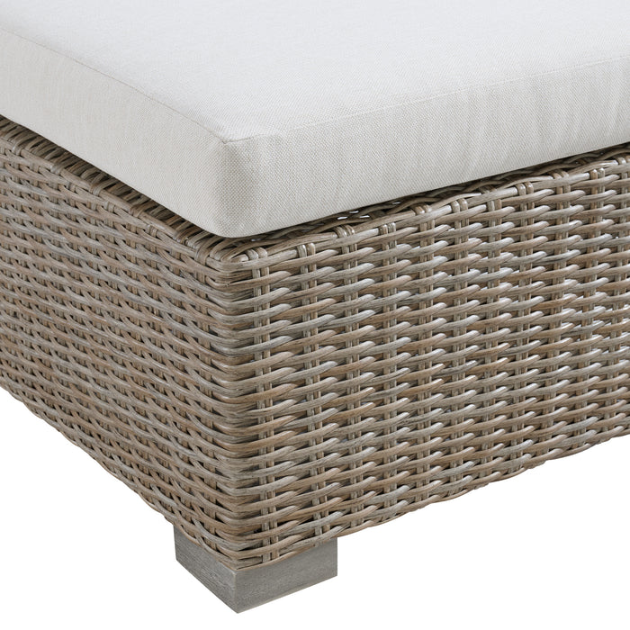 Ollie Chaise Lounge - Tan and Olefin White Cream