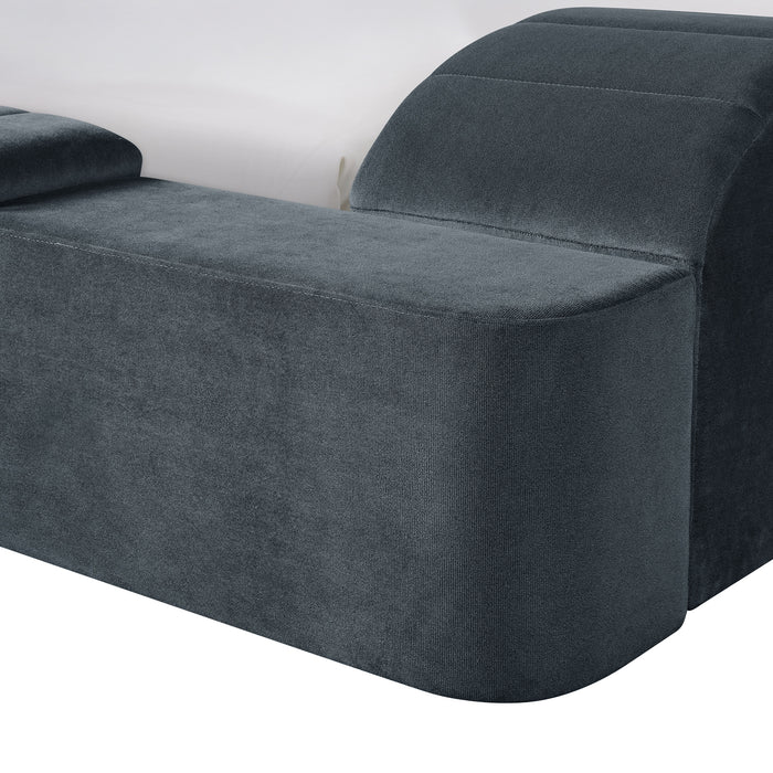 Ottawa King UPH Transformer Bed with Electronic Features in Grey Linen