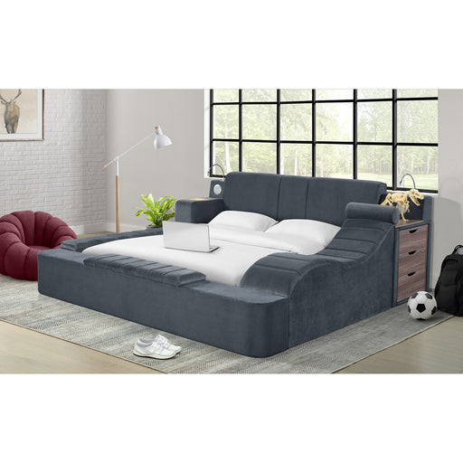 Ottawa King UPH Transformer Bed with Electronic Features in Grey Linen – SKU UB-14000-1-KB | HomeStyle Furniture
