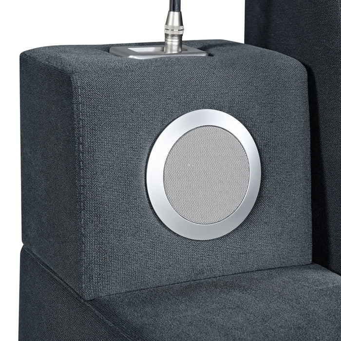 Ottawa King UPH Transformer Bed with Electronic Features in Grey Linen