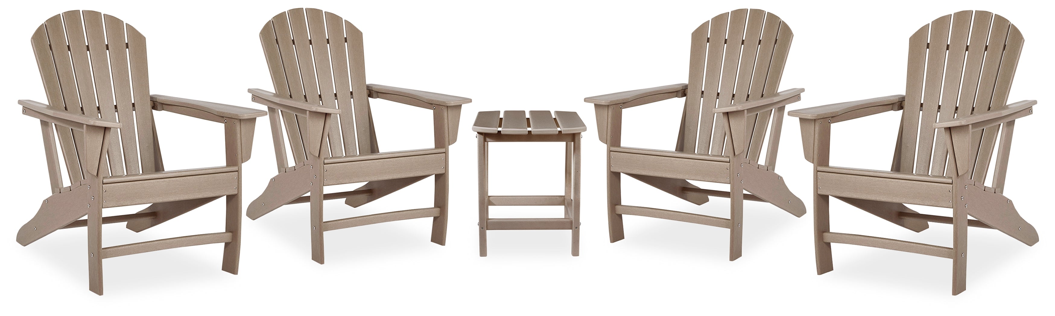 Homestyle Furniture - Ashley Furniture - Sundown Treasure 4 Adirondack Chairs and Outdoor End Table - 4 Adirondack Chairs and Outdoor End Table - P014P2