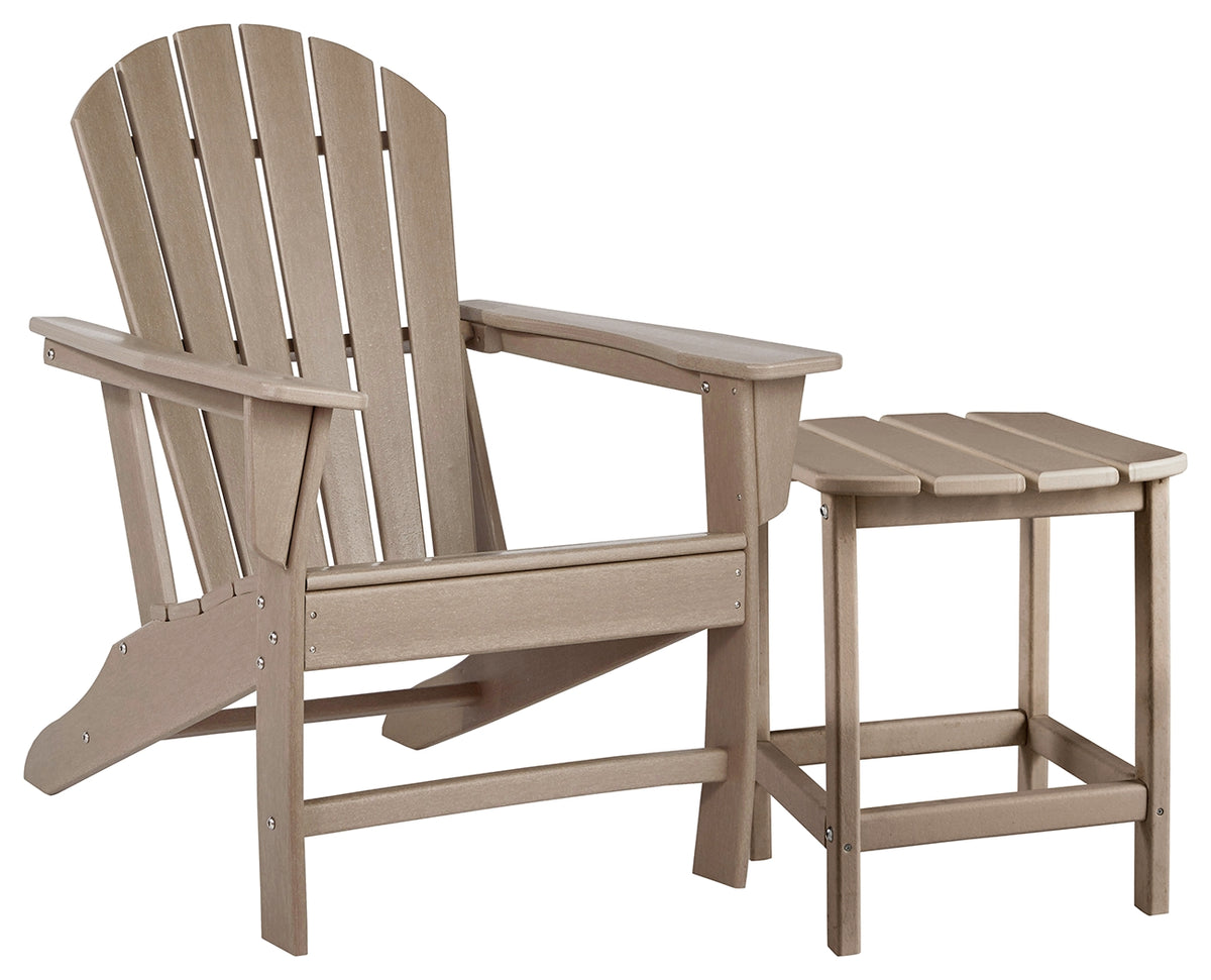 Homestyle Furniture - Ashley Furniture - Sundown Treasure Adirondack Chair with End Table - Adirondack Chair with End Table / Driftwood - P014P1