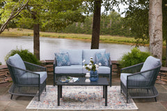 Homestyle Furniture - Ashley Furniture - Bridges Beach Outdoor Love/Chairs/Table Set (Set of 4) - Love/Chairs/Table Set (4/CN) - PCP391-080