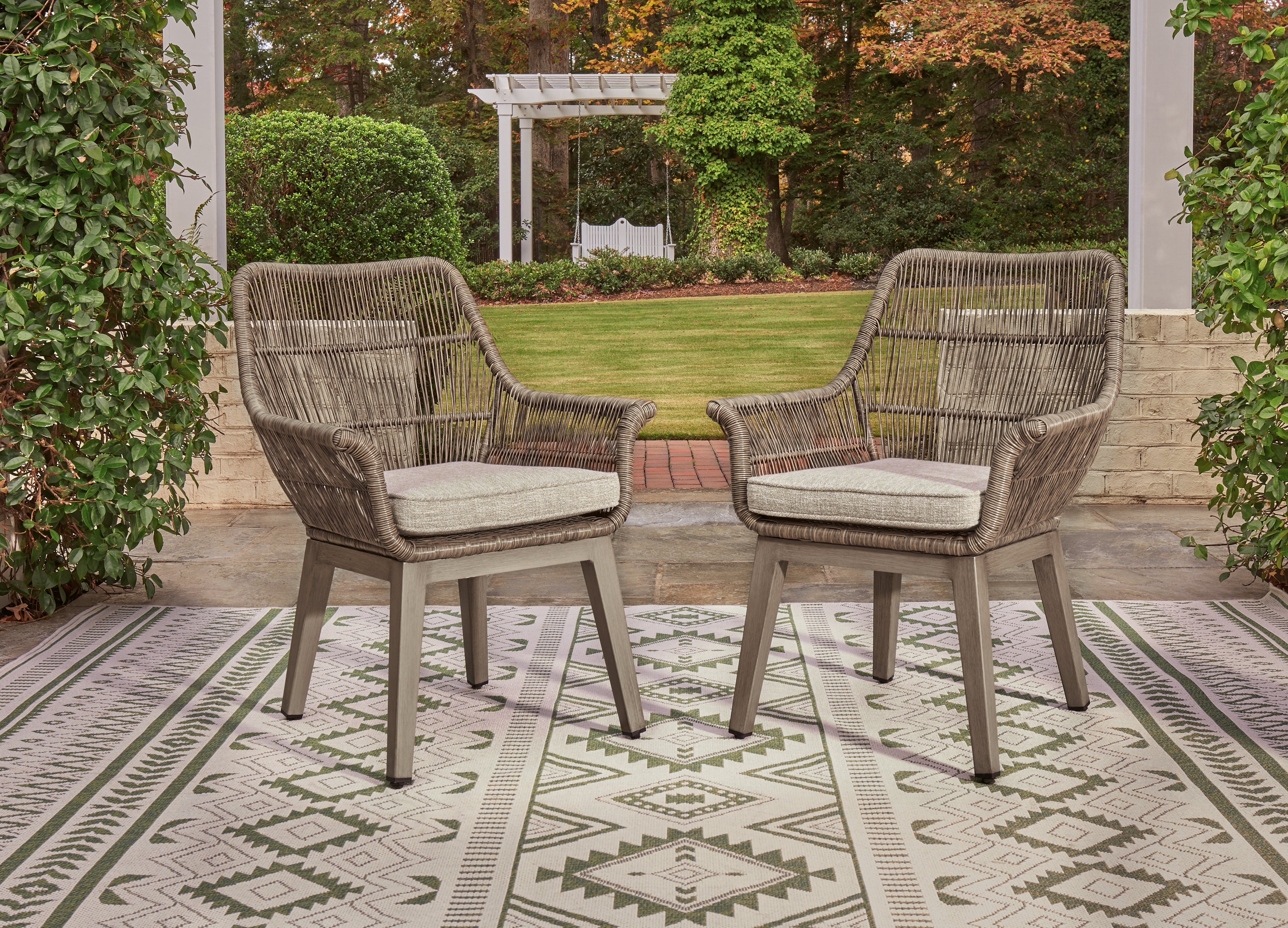 Homestyle Furniture - Ashley Furniture - Beach Front Arm Chair with Cushion (Set of 2) - Arm Chair With Cushion (Set of 2) - P399-601A