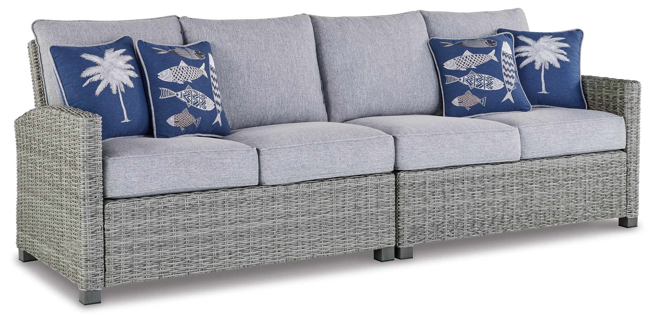 Homestyle Furniture - Ashley Furniture - Naples Beach Outdoor Right and Left-arm Facing Loveseat with Cushion (Set of 2) - RAF/LAF Loveseat w/CUSH (Set of 2) - P439-854
