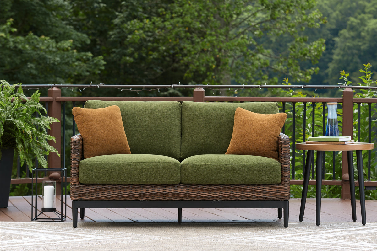 Homestyle Furniture - Ashley Furniture - Horizon Hall Outdoor Loveseat with Cushion - Loveseat w/Cushion - P572-835