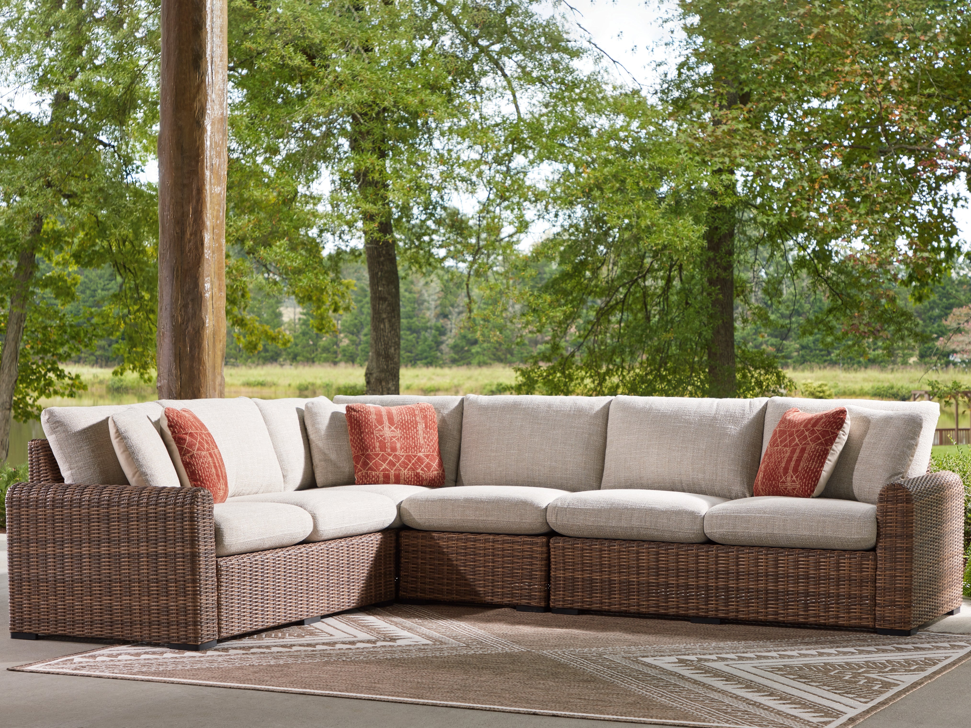 Homestyle Furniture - Ashley Furniture - Dolan Creek 4-Piece Outdoor Sectional - 4-Piece Outdoor Sectional - PCP610P2