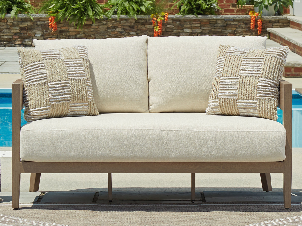 Homestyle Furniture - Ashley Furniture - Serene Bay Outdoor Loveseat with Cushion - Loveseat w/Cushion - P671-835