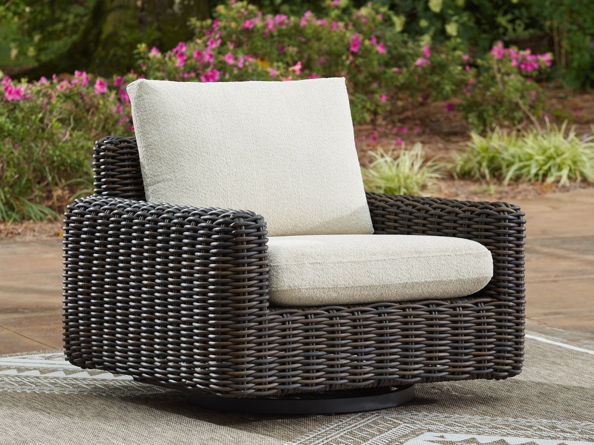 Homestyle Furniture - Ashley Furniture - Kimora Outdoor Swivel Lounge Chair - Swivel Glider Lounge w/Cushion - P711-821