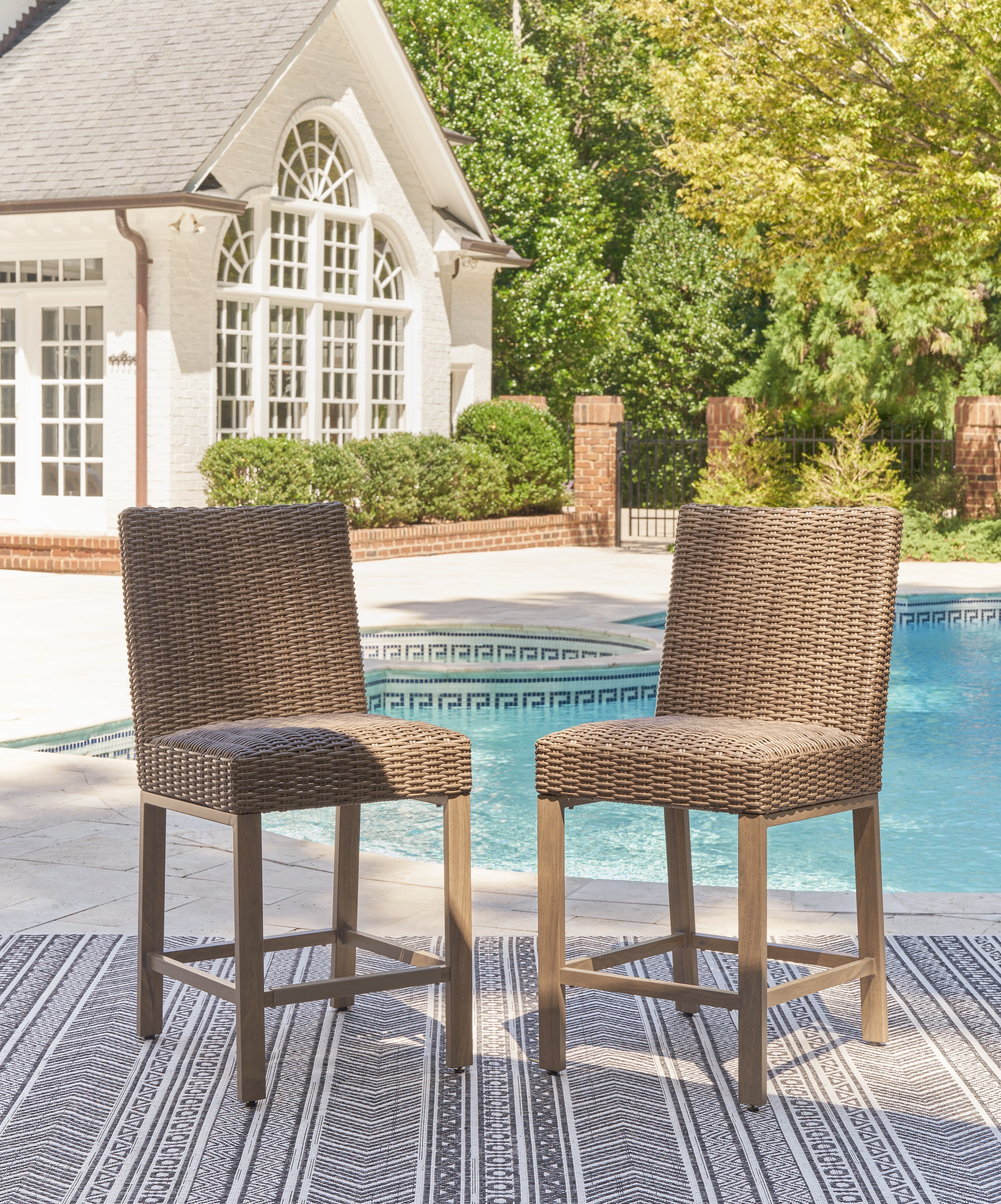 Homestyle Furniture - Ashley Furniture - Walton Bridge Outdoor Bar Stool (Set of 2) - Barstool (Set of 2) - P749-130