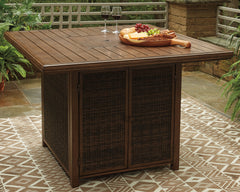 Homestyle Furniture - Ashley Furniture - Paradise Trail Bar Table with Fire Pit - Square Bar Table w/Fire Pit - P750-665