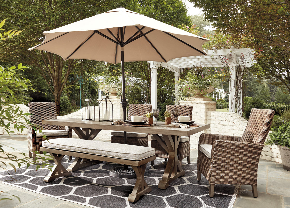 Homestyle Furniture - Ashley Furniture - Beachcroft Outdoor Dining Table - RECT Dining Table w/UMB OPT - P791-625