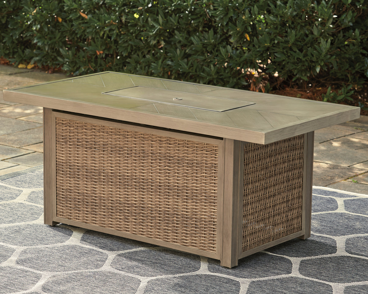 Homestyle Furniture - Ashley Furniture - Beachcroft Outdoor Fire Pit Table - Rectangular Fire Pit Table - P791-773