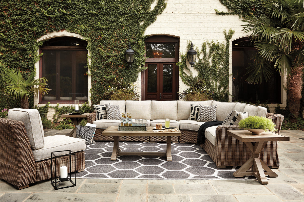 Homestyle Furniture - Ashley Furniture - Beachcroft 5-Piece Outdoor Sectional with Coffee Table and 2 End Tables - 5-Piece Outdoor Sectional with Coffee Table and 2 End Tables - P791P10