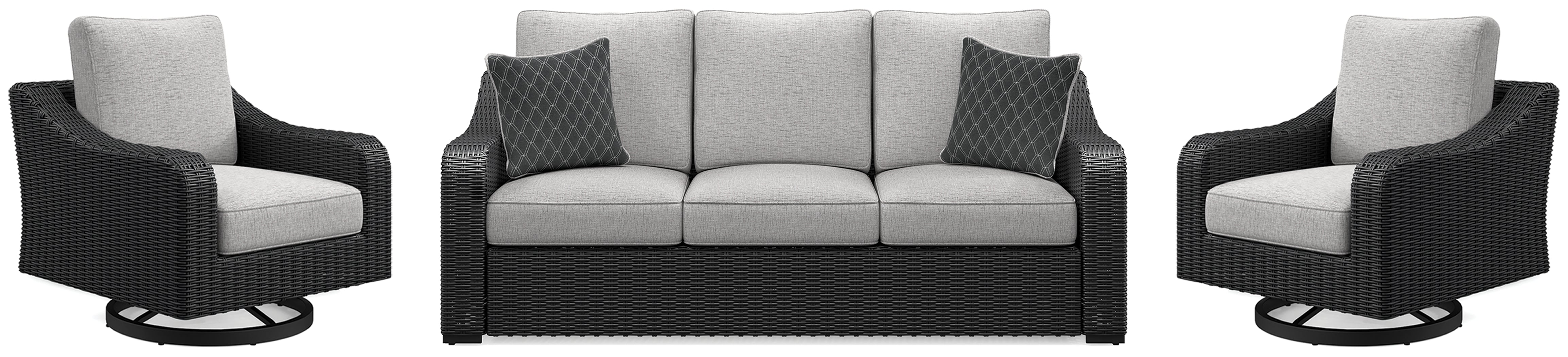 Homestyle Furniture - Ashley Furniture - Beachcroft Outdoor Sofa and 2 Lounge Chairs - Outdoor Sofa and 2 Lounge Chairs - P792P8