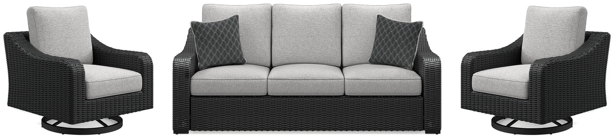 Homestyle Furniture - Ashley Furniture - Beachcroft Outdoor Sofa and 2 Lounge Chairs - Outdoor Sofa and 2 Lounge Chairs - P792P8