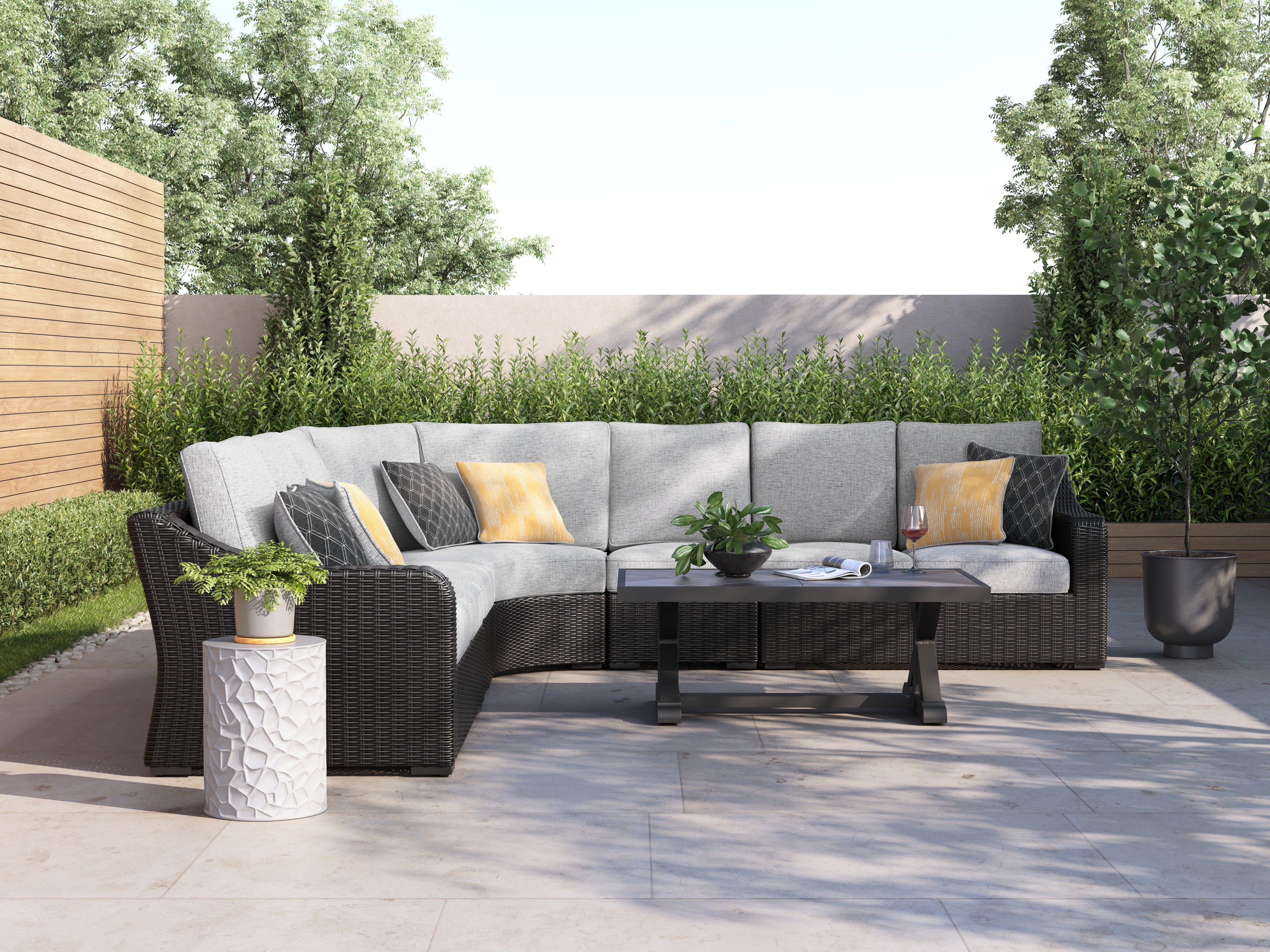 Homestyle Furniture - Ashley Furniture - Beachcroft 5-Piece Outdoor Sectional - 5-Piece Outdoor Sectional - P792P6