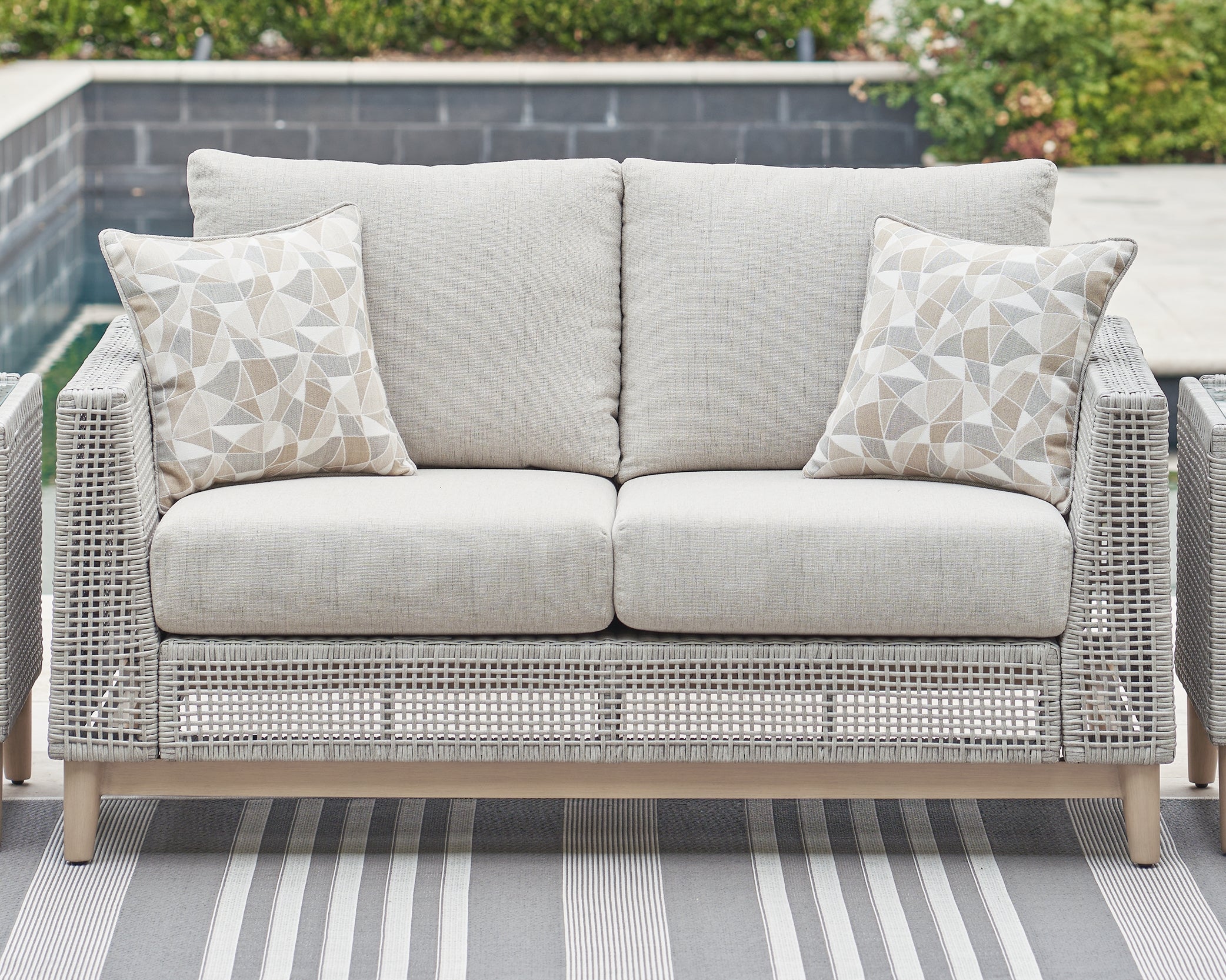 Homestyle Furniture - Ashley Furniture - Seton Creek Outdoor Loveseat with Cushion - Loveseat w/Cushion - P798-835