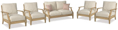 Homestyle Furniture - Ashley Furniture - Clare View Outdoor Loveseat and 4 Lounge Chairs - Outdoor Loveseat and 4 Lounge Chairs - P801P9