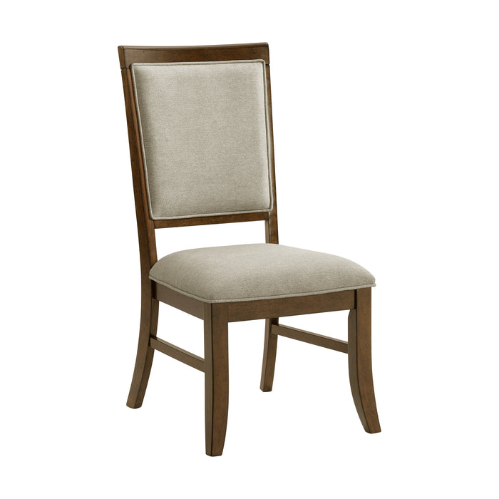 Phillipe Dining Side Chair with Grey Fabric in Cherry (2 Per Carton)