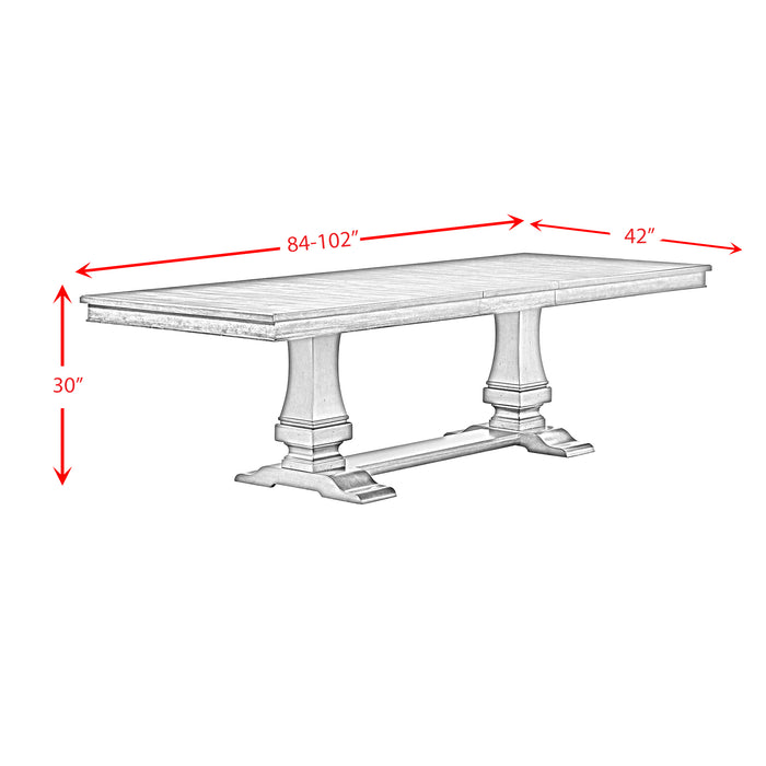 Phillipe Dining Table with with 18"" Leaf in Cherry