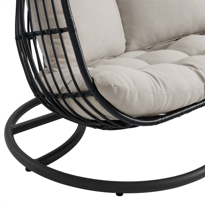 Playa Double Swing Chair Complete - Dark Grey and Olefin Beige