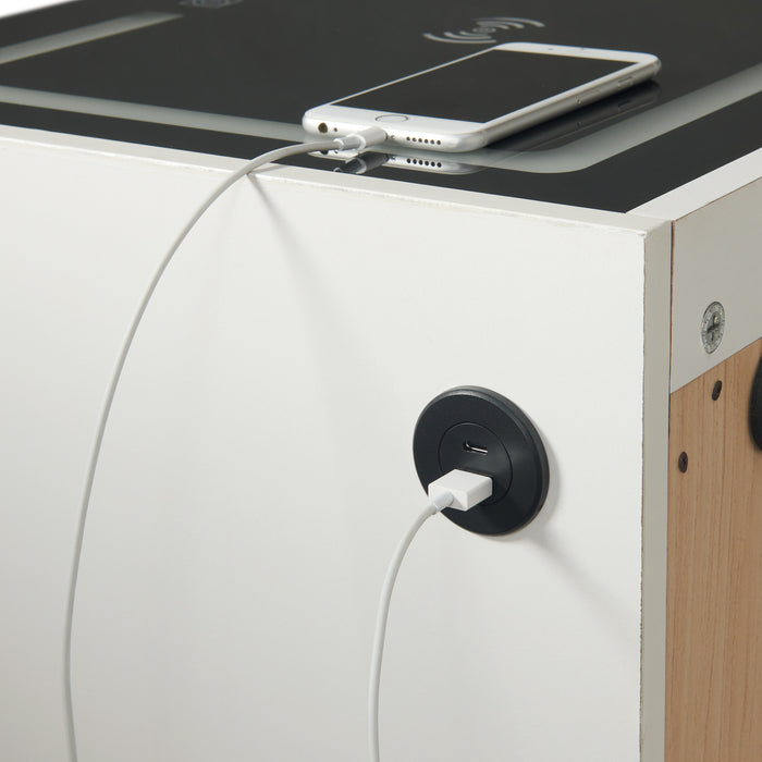 Rio Nightstand with Electronic Features in White