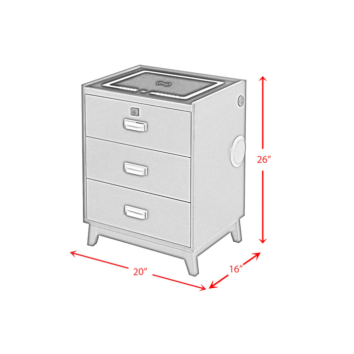Rio Nightstand with Electronic Features in White